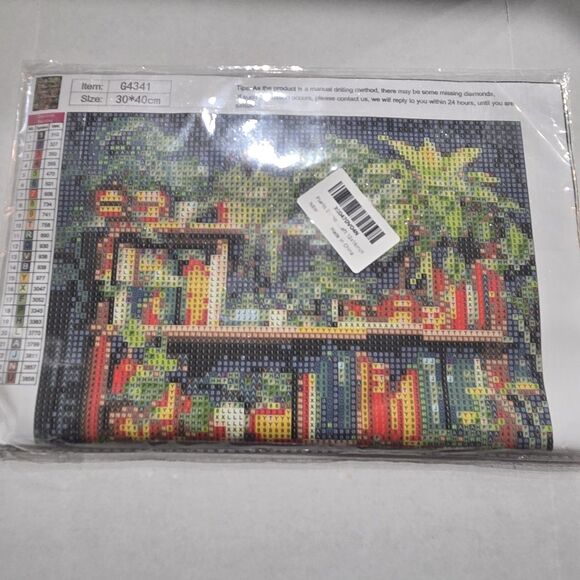 5D Other - 5D Diamond Painting Kit featuring a bookshelf Plant design. 30x40cm G4341 New